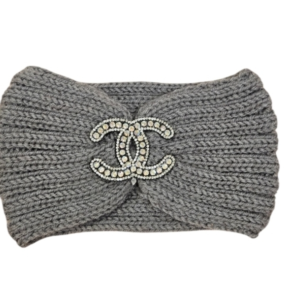 Gray wool headband will keep you looking warm & fashionable.